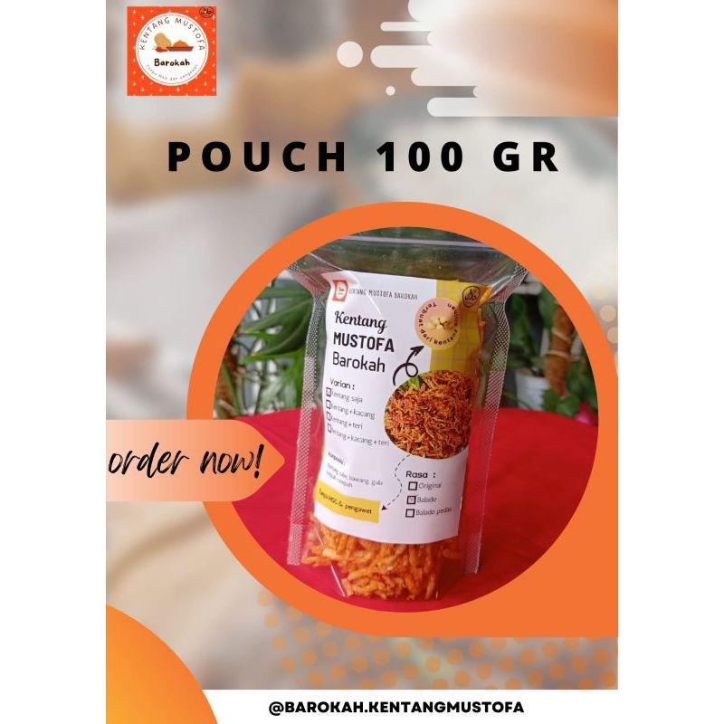 

KENTANG MUSTOFA BAROKAH KEMASAN 100GRAM PLASTIK STANDING POUCH/KENTANG BALADO KRISPI/OLAHAN KENTANG/CEMILAN, LAUK/ KENTANG KACANG TERI/ TANPA MSG DAN PENGAWET