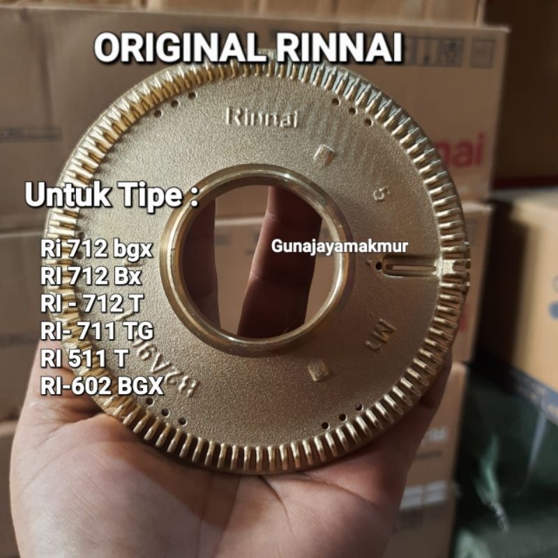 BURNER RINNAI ORIGINAL - kuningan kompor RINNAI RI 712 TG TURBO RI 712 T BGX ORIGINAL