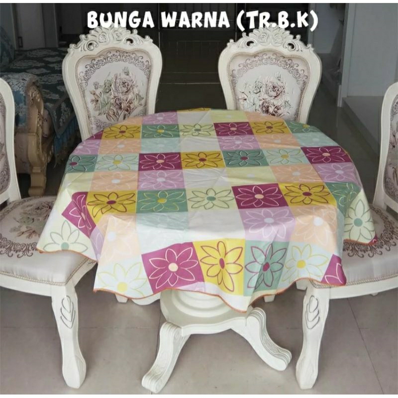 Taplak meja bulat anti air / Taplak meja makan bulat waterproof