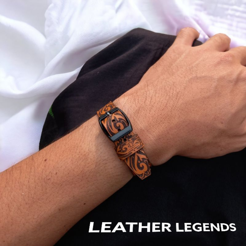 Gelang kulit asli premium custom nama / full batik