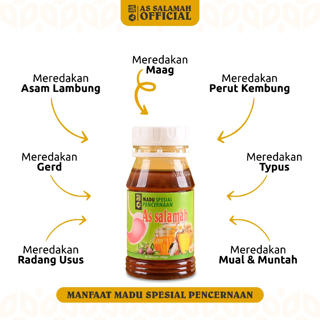 

NG Madu Maag Gerd dan Asam Lambung Spesial Pencernaan 300 Gram As Salamah Orinal