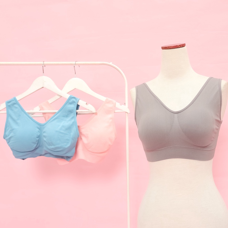 Star Seller Genie Bra Wanita Tanpa Kawat isi 3 Pcs  BH Sport Push up Busa Tanpa tali Jumbo Sexy Meny