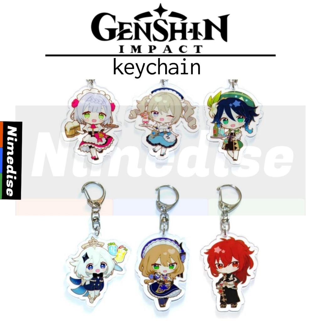 Gantungan Kunci Genshin Impact Maid Akrilik Transparan Keychain Gift Souvenir Hadiah Anime Kado Figu
