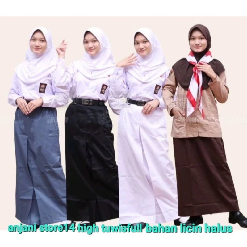 ROK SERAGAM SEKOLA SMA SEPAN PANJANG SMP BIRU ROK GARANSI