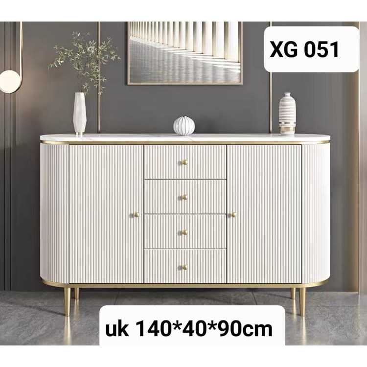 TV Cabinet Import Marble Gold Kaki Besi Premium Meja TV Side 160cm
