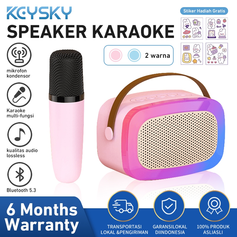 Keysky Karaoke Portable Microphone Karaoke Speaker Bluetooth RGB Hi-Fi Sounds Portable Wireless outd