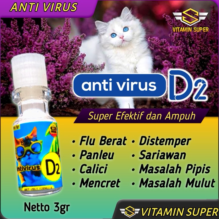 Sale SekarangMm3M7 Obat Kucing Anti D2  Obat Flu Berat Panleu Calici Distemper Mencret Pipis Darah S