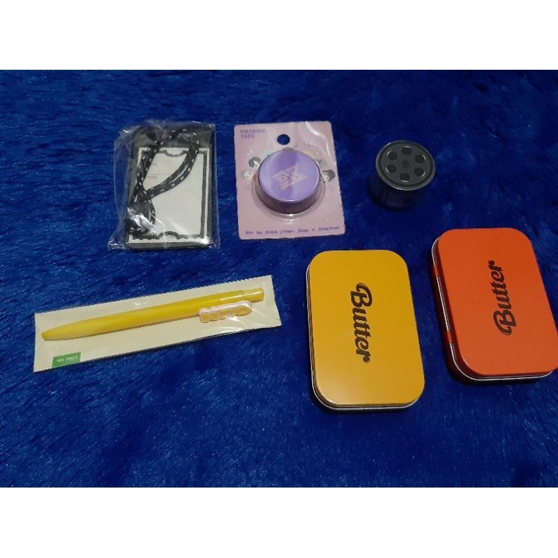 [READY] OFFICIAL MERCH BTS CARD HOLDER 6TH ARMY KIT MASKING TAPE TINY TAN GEL PEN ONEUL LOGO VER TIN