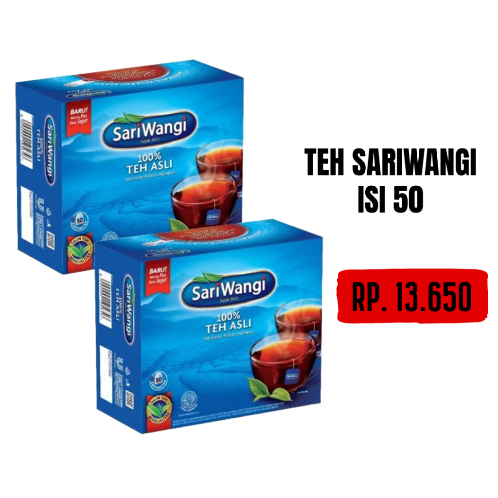 

Sariwangi 100% Teh Hitam Asli Teh Celup 1.85G isi 50