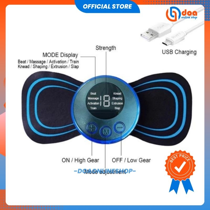 ALAT PIJAT TERAPI ELEKTRIK EMS MINI MASSAGER PADS TERAPI PIJAT LEHER