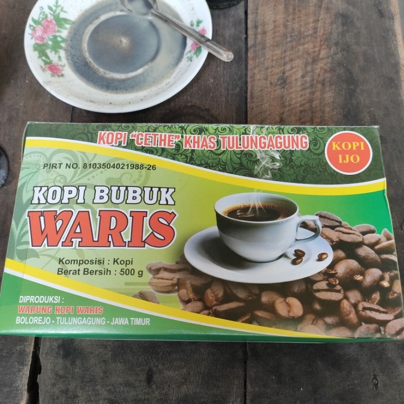 

Kopi Bubuk Ijo Waris Asli Dari Tulungagung 500gram kemasan Box