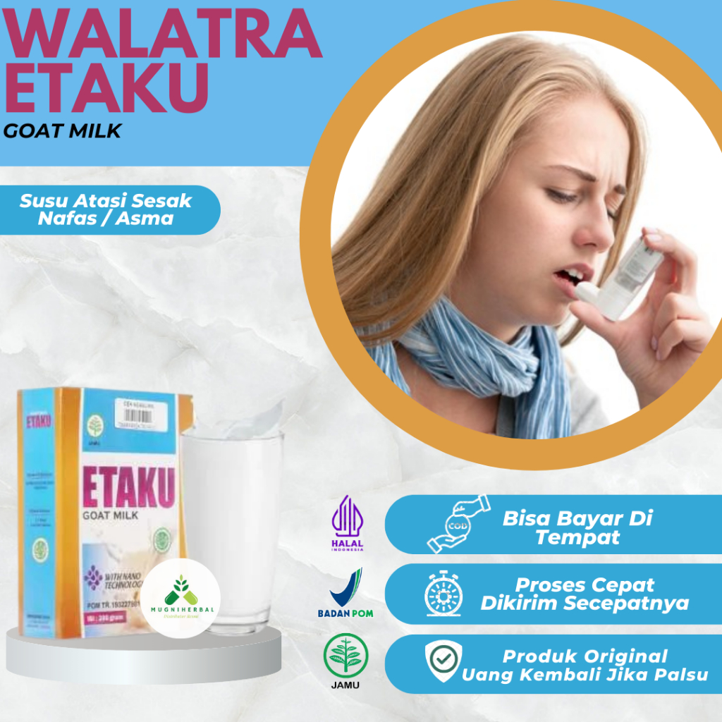 

Etaku - Susu Atasi Sesak Nafas, Asma, Dada Sesak, Asma Menahun, Dada Terasa Panas, Nyeri Dada, Batuk Berdahak, Radang Paru Paru, Gangguan Saluran Pernapasan