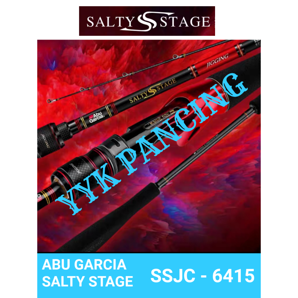 RED ABU GARCIA SSJC 6415 salty stage jigging joran overhead spinning rod jigging MURAH