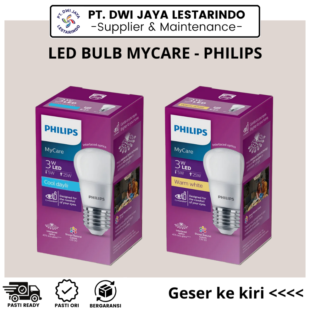 Lampu LED Phillips (3/4/6/8/10/12/19) W - White (Putih) & Warm White (Kuning)