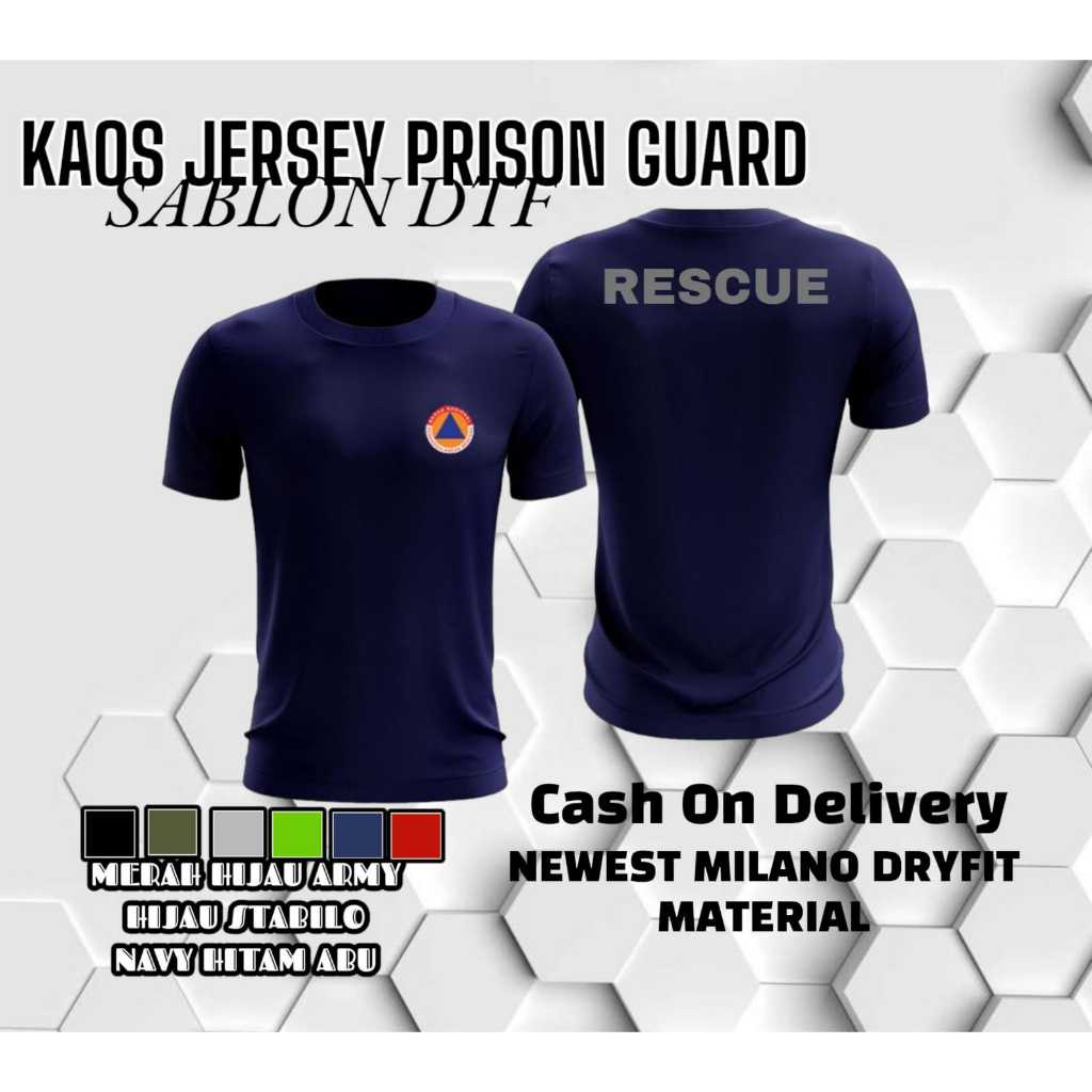 KAOS JERSEY RESCUE / KAOS BNPB / BAHAN DRYFIT MILANO terbaru