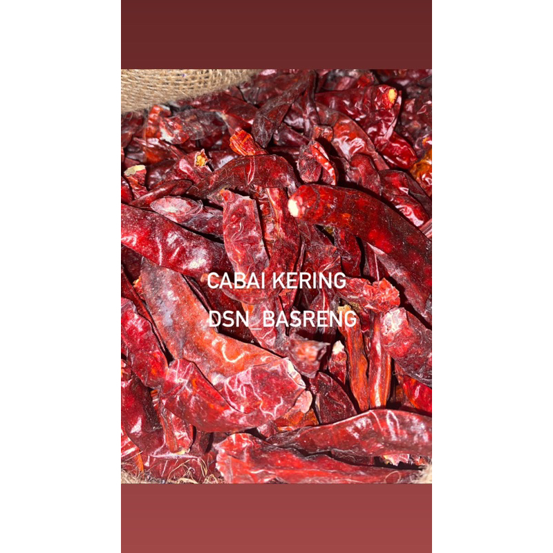 

Cabe Merah Kering Keriting Pedas Kualitas Premium / India Dried Chilli Wrinkle 1kg