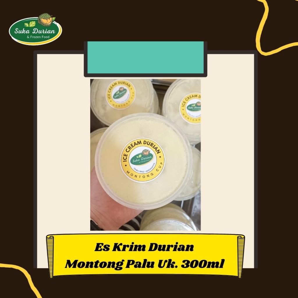 

Es Krim Durian Montong Palu kemasan 300ml