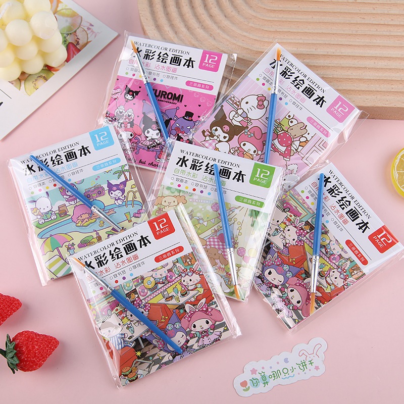 

Lukisan grafiti cat air buku teka-teki anak-anak buku mewarnai buku lukisan anak-anak dengan sikat alat lukisan cat air buku mewarnai buku sketsa