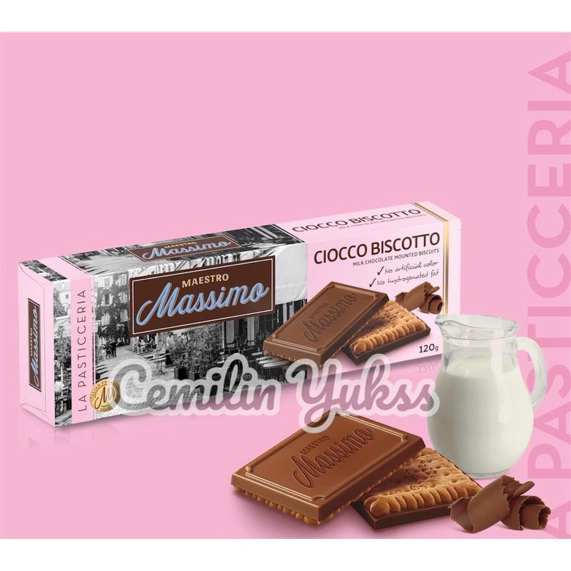 

Maestro Massimo Ciocco Biscotto Dark Choco 120gr Milk Choco