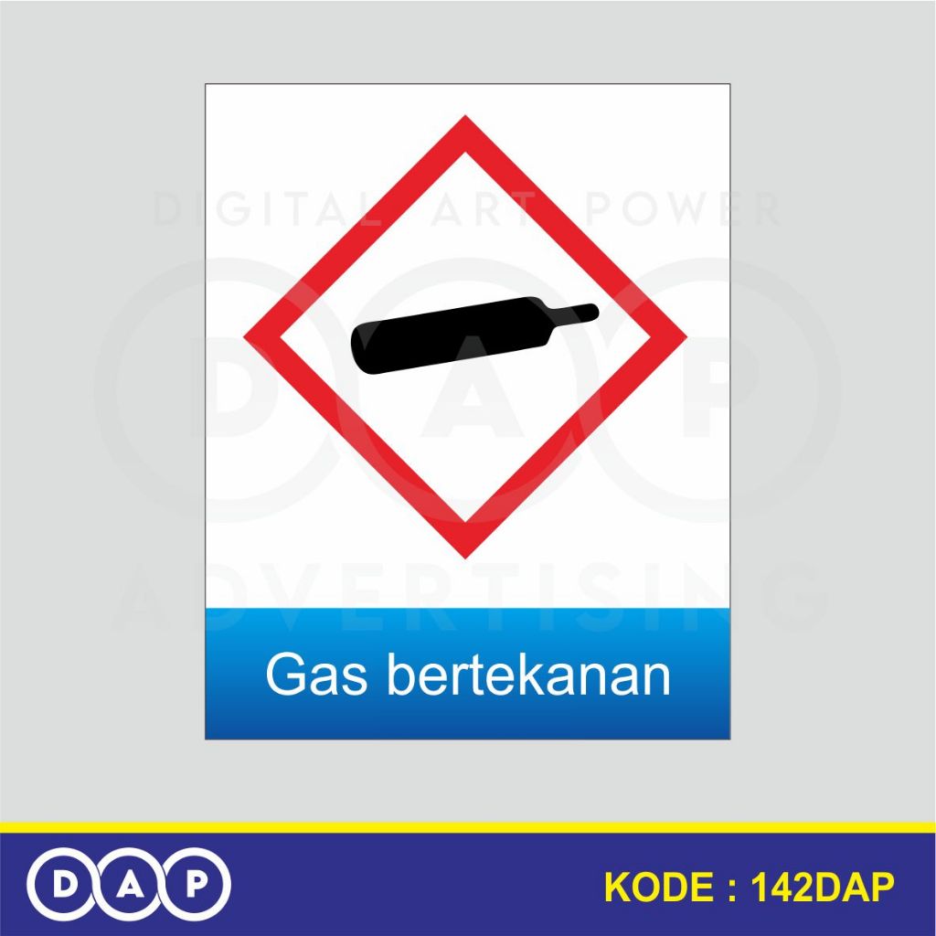 

142 - STIKER PERINGATAN GAS BERTEKANAN - 20 X 25 CM - VYNIL - TERBAIK