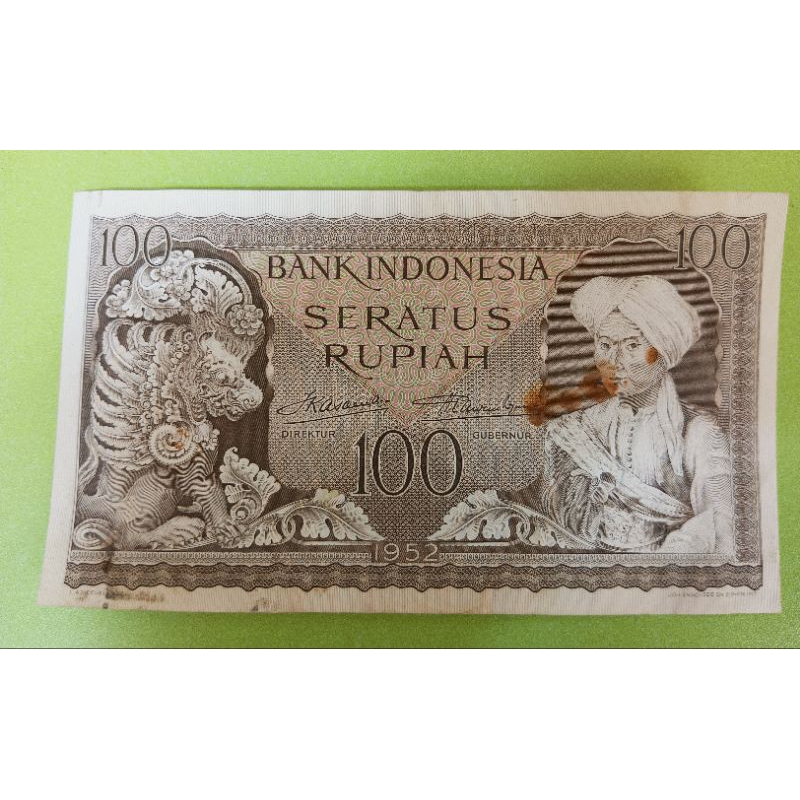 100 Rupiah Budaya 1952