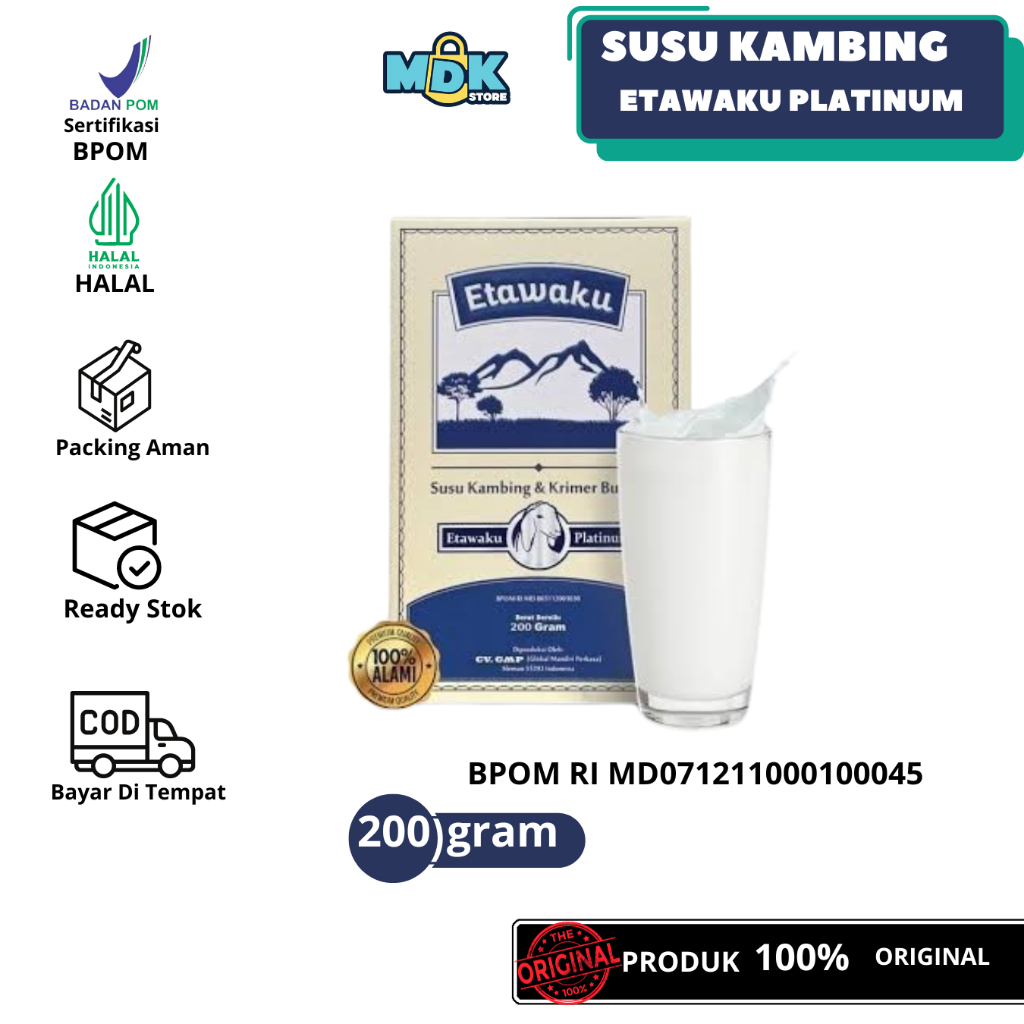 

ETAWAKU PLATINUM Susu Kambing Etawa & Krimer Bubuk 200gr BPOM