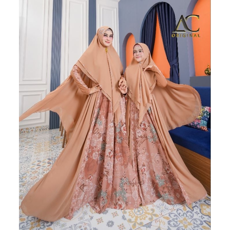 GAMIS SYARI COUPLE IBU DAN ANAK HARGA TERPISAH CERUTY PRINTING