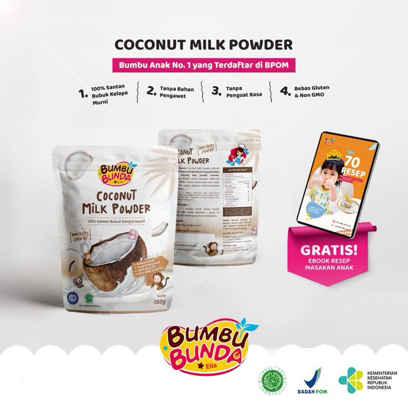 

Bumbu Bunda By Elia Coconut Milk Powder 150g / Santan Mpasi