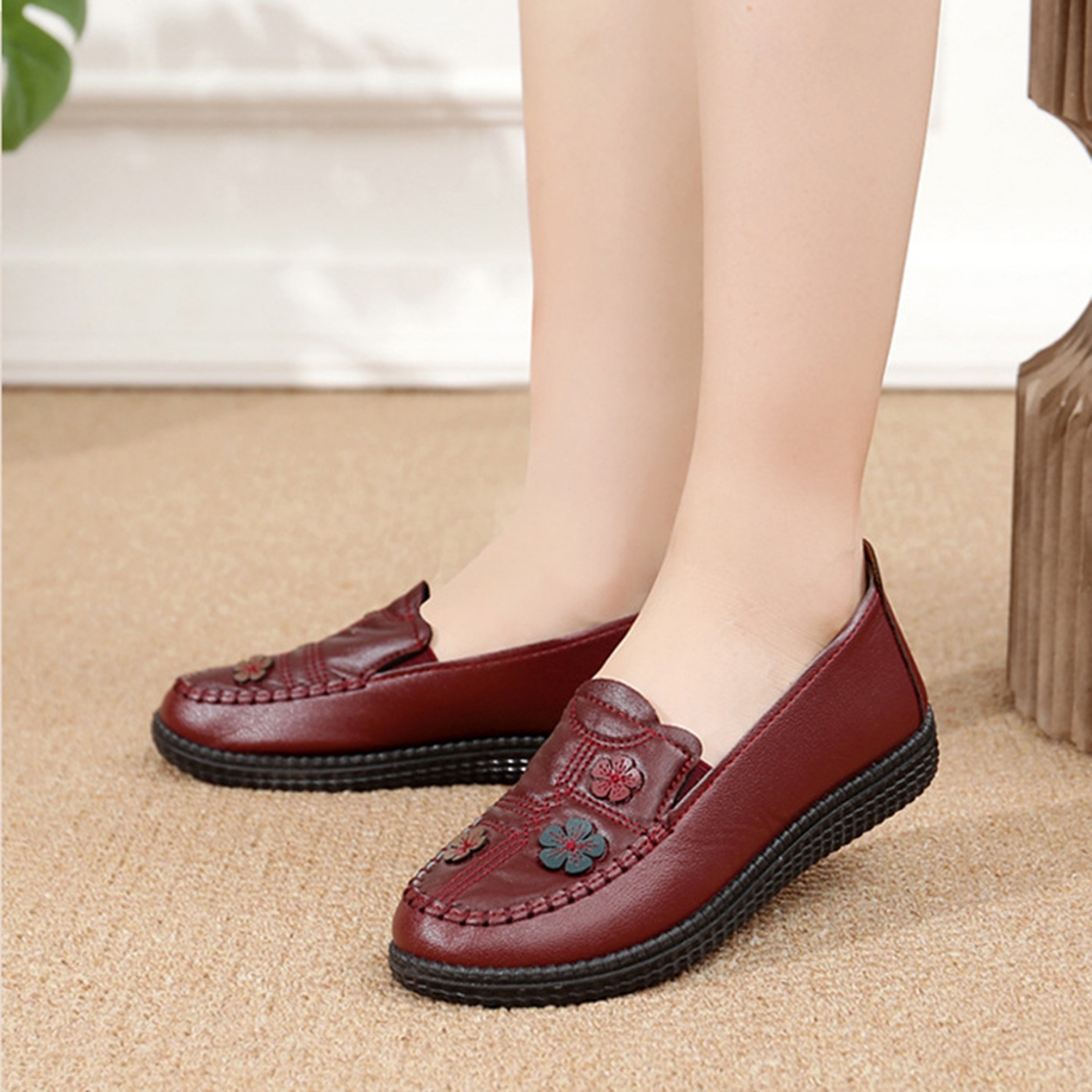 Best Seller Qingshui Sepatu Wanita Dewasa Terbaru Sepatu Flat Wanita Kulit Korea Fashion Terbaru