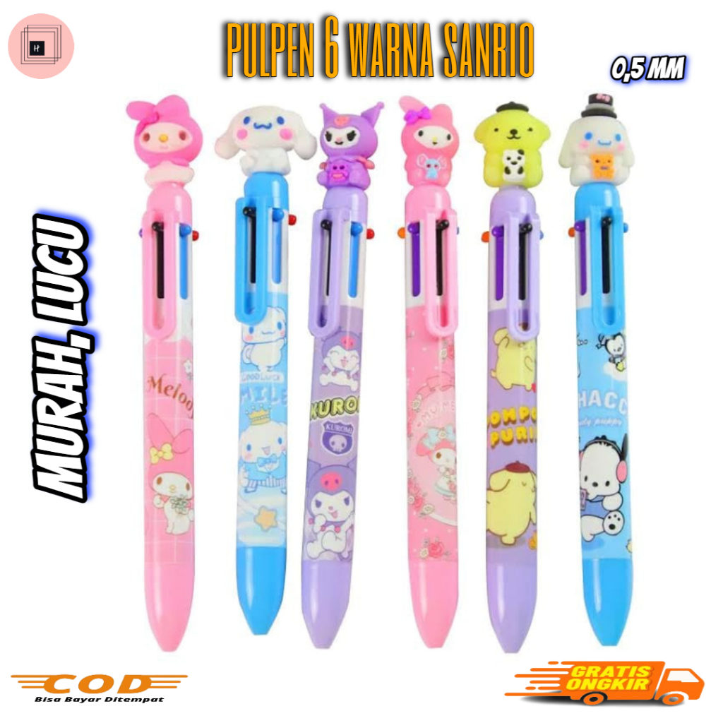 

Pulpen Sanrio 6 Warna Motif Kepala sanrio Lucu (Thehanscorner)