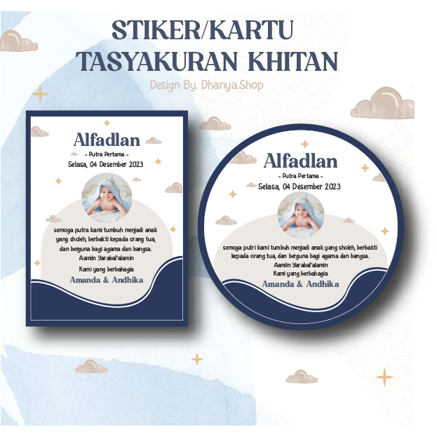 

Stiker Label Aqiqah / Stiker Aqiqah / Stiker Kelahiran (Stiker & Kartu) Part 1 BOY