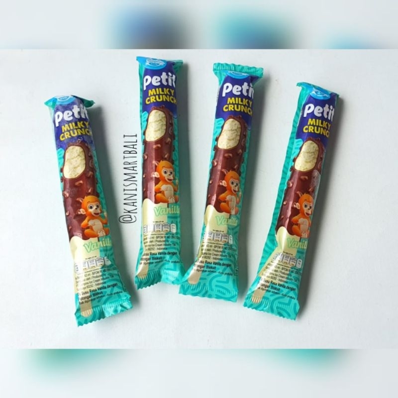 

Campina ice cream petit milky crunch vanilla / es krim vanila lapis coklat