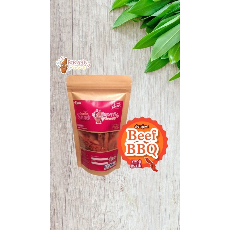 

Keripik Kripik Stik Singkong Rasa Beef BBQ Bikayu Snack 100g