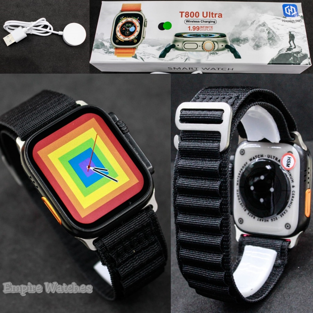 Jam Tangan Smartwatch T800 Ultra Jam Tangan Bluetooth Full Touch Screen Strap kanvas Alpine Loop Ban