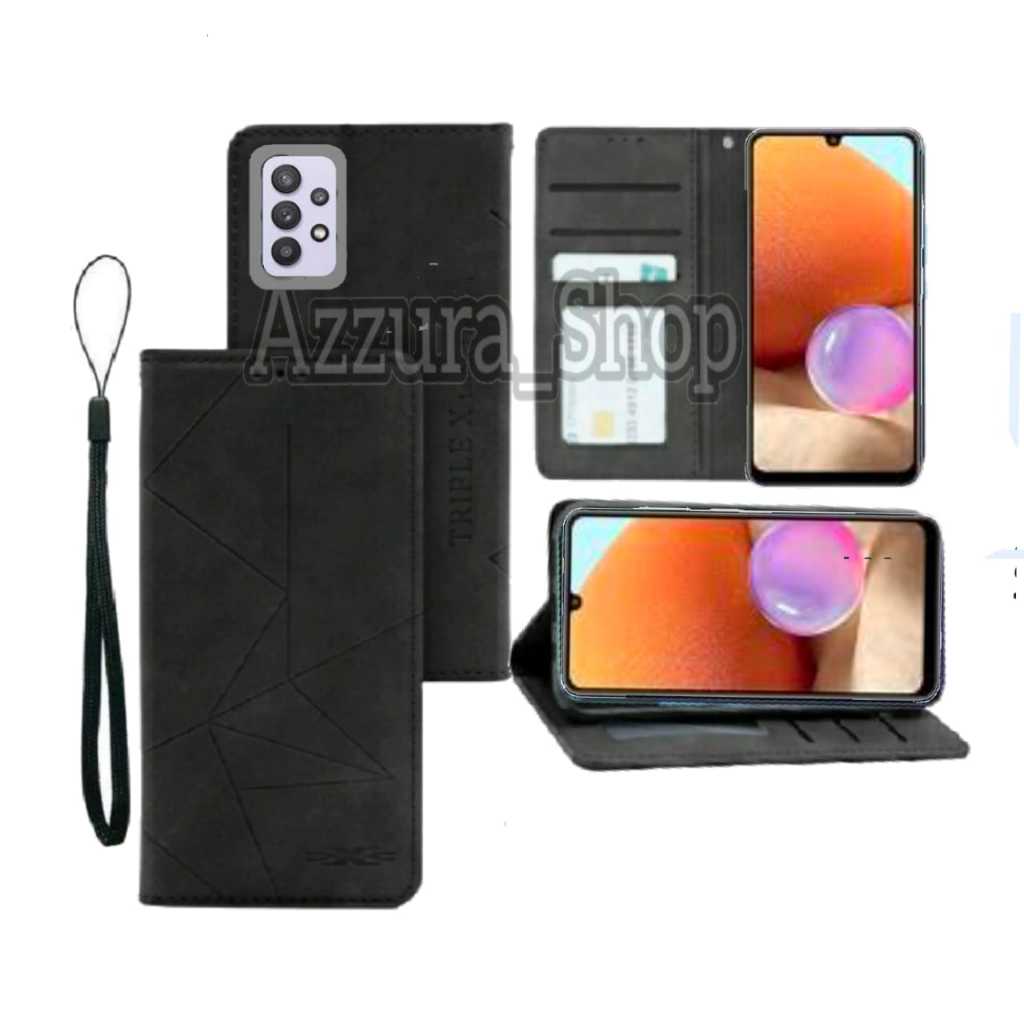 Samsung Galaxy A32 4G Case Dompet Magnet Kulit Flip Cover Leather Premium Casing HP