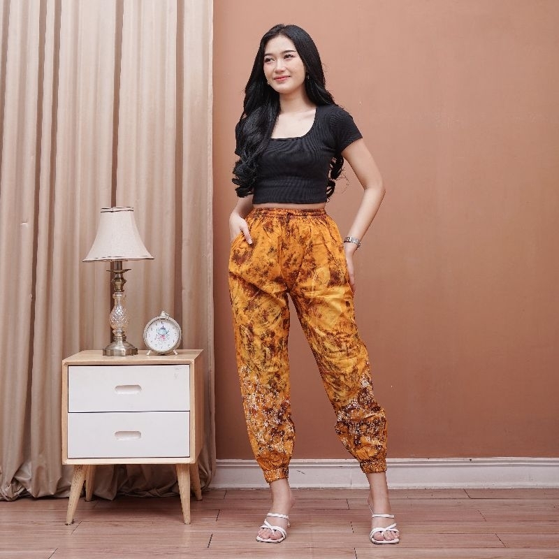 celana joger batik cap tradisional pria/wanita