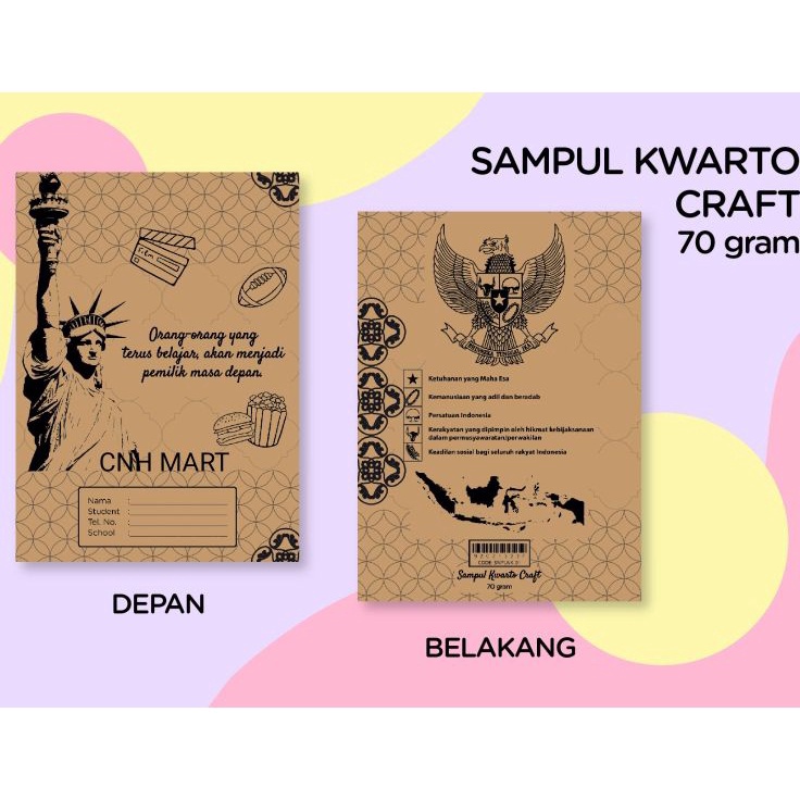 

Ready 2Pcs 1 Pak Sampul Buku Kwarto Craft Coklat 7 Gram Bahan Tebal