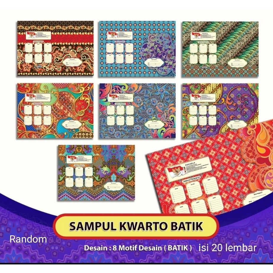 

Sampul Buku Tulis Batik 2 Lembar ukuran Kwarto