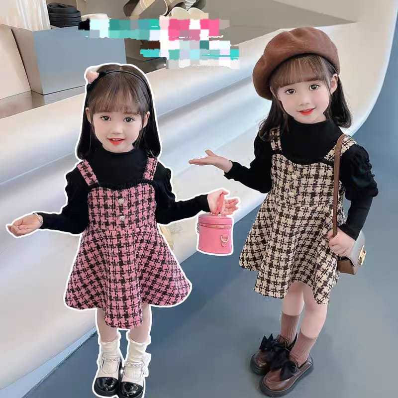 A549 - Dress Tweed Anak Korea / Dress Impor Lucu ANak Cewek / Dress Anak PErempuan Murah