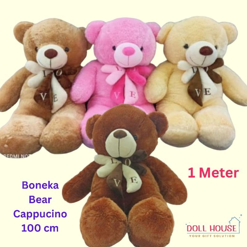 Boneka Beruang 100cm Murah / Boneka Teddy Bear Raksasa / Boneka Bear Cappucino Jumbo (100cm) PREMIUM