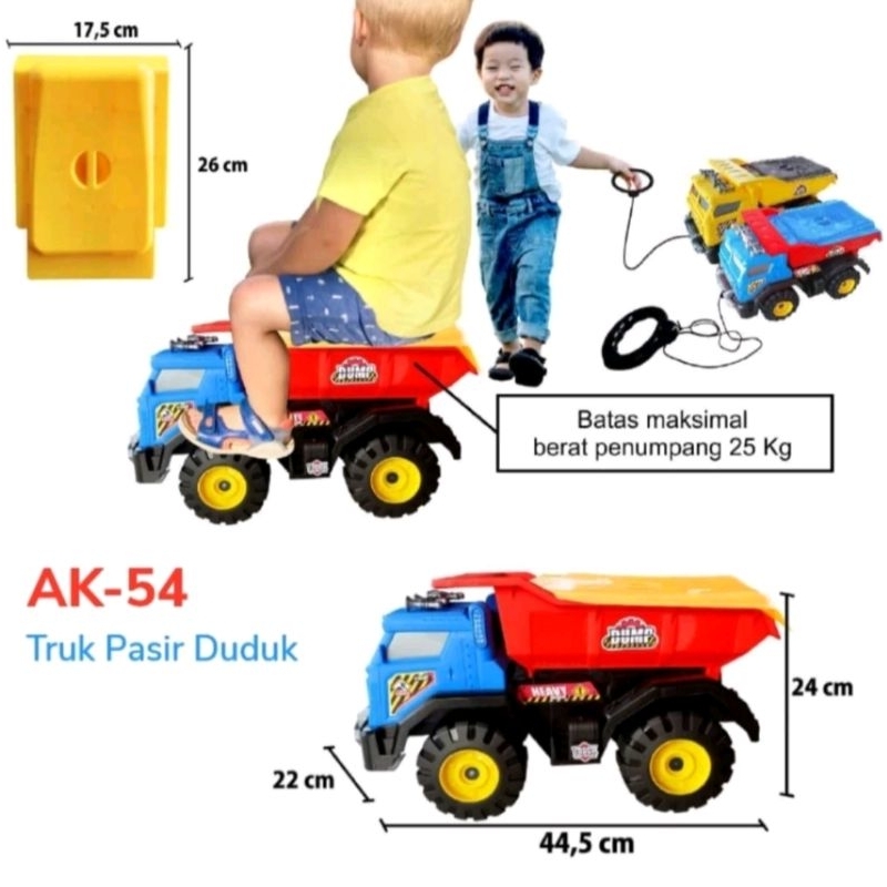 Mainan Anak Mobil Truck Jumbo Bisa dinaiki Anak anak / Diduduki dan Mainan Truck Pasir