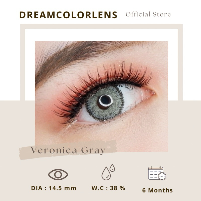 Softlens EOS Veronica Gray / Grey / Abu Normal Minus Beda Minus