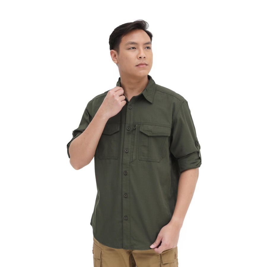 KEMEJA LENGAN PANJANG EIGER EVOLUTE 2.0 LS F1 SHIRT - OLIVE