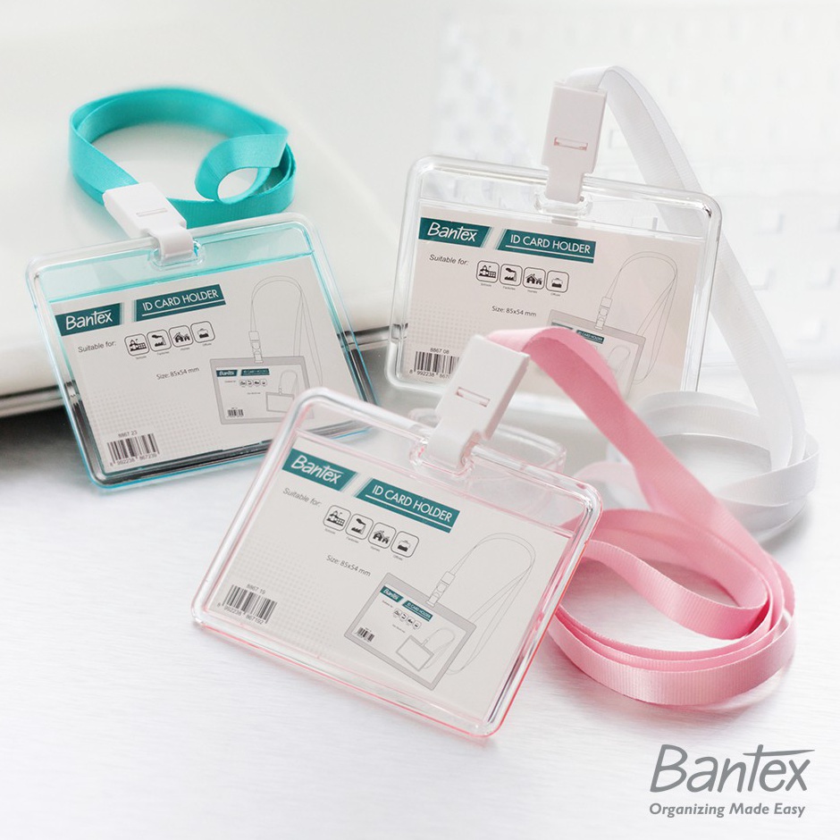 

Ready Bantex Transparent ID Card Holder Lanyard Landscape 8867