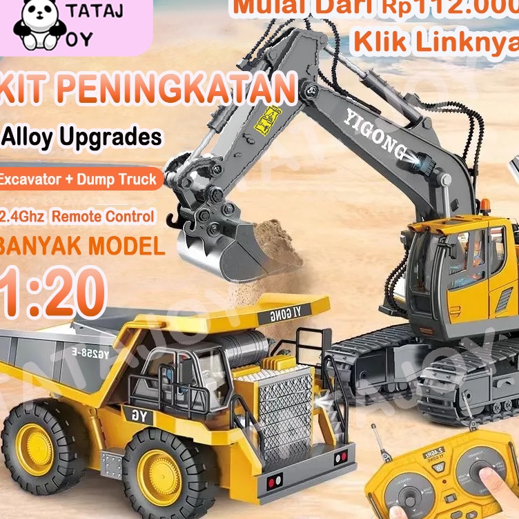 Grosir Tatajoy Mainan Excavator Remote Control 11Channel Excavator Dump Truck Kendaraan Konstruksi S