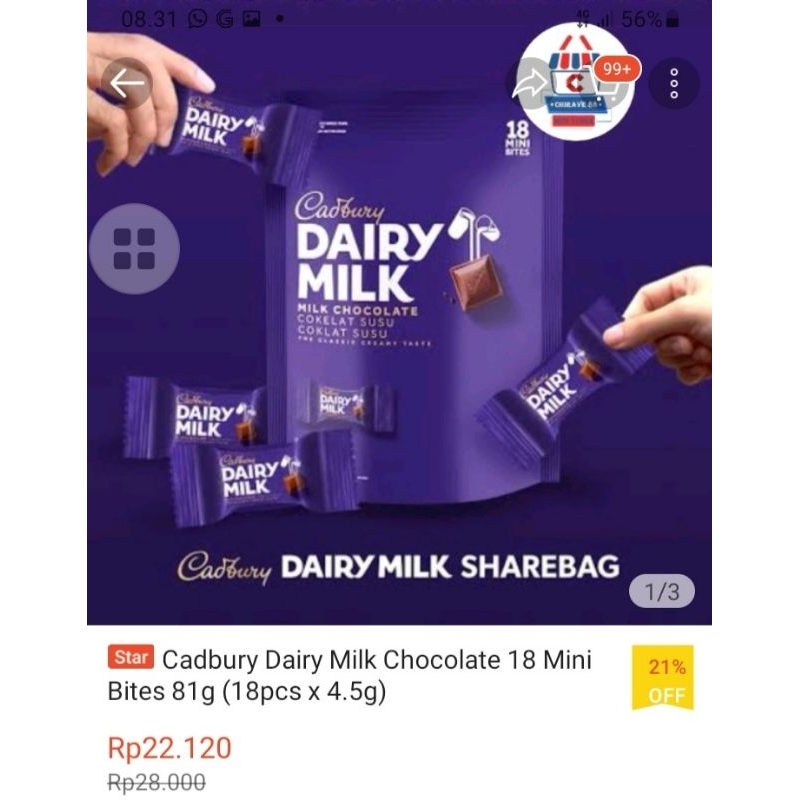 

cadburry bites isi 18
