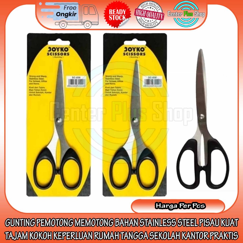 

GUNTING KERTAS JOYKO SC-848 PEMOTONG BAJA KECIL SERBAGUNA HITAM KAIN MULTIFUNGSI GAGANG HANDLE PLASTIK PELASTIK CUTTING BLADE POTONG TAJAM TAJEM DAPUR SEKOLAH RUMAH KANTOR STAINLES STAINLIS STENLES STENLIS ANTI KARAT