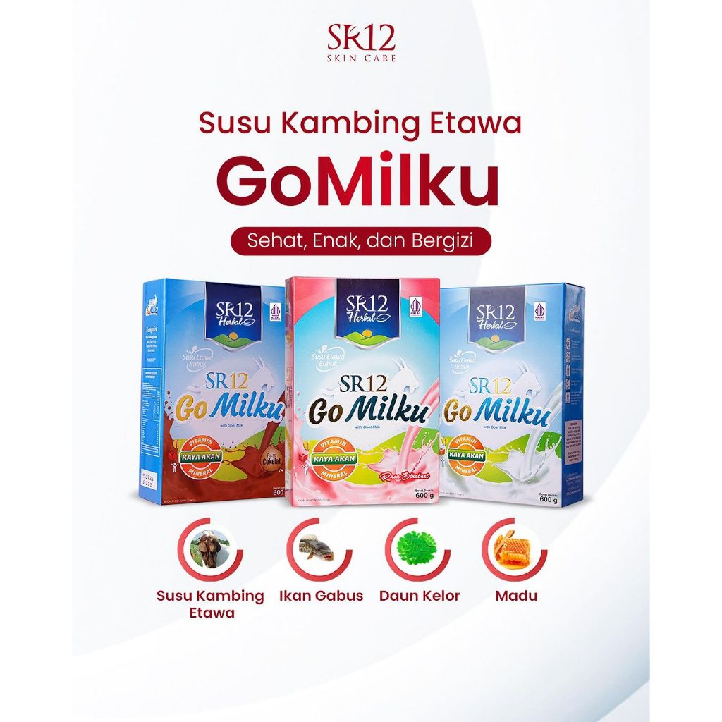 

GoMilku SR12 Susu Sehat/ Susu Kambing Etawa Premium / Susu Tulang/ Anti Bau Prengus/Atasi Lambung TBC Paru-Paru