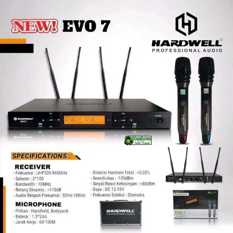Mic Hardwell EVO 7 new mic wirelles Hardwell EVO 7 Mikrofon bonus koper