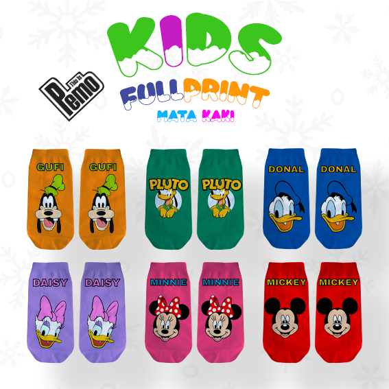 THIS IS PEMO - Kaos Kaki Full Print Pendek Mata Kaki Anak // DONALD DUCK #01
